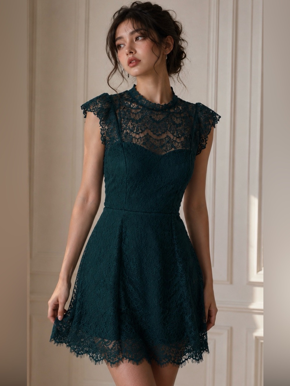 Free people daydream mini lace cocktail dress coquette whimsigoth medium  Y2K